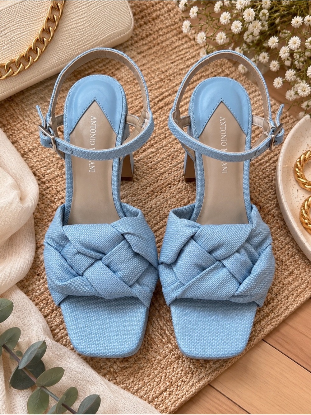 Mya Linen Braided Platform Sandals